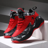 Boys Basketball Shoes Non-Slip Sneakers 661-CY-BlackRed and BlackWhite - Himpall